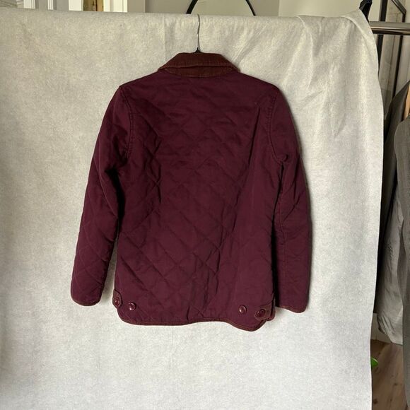 Eddie Bauer Women’s Quilted Barn Jacket Burgundy Corduroy Trim Size Small - Picture 2 of 11